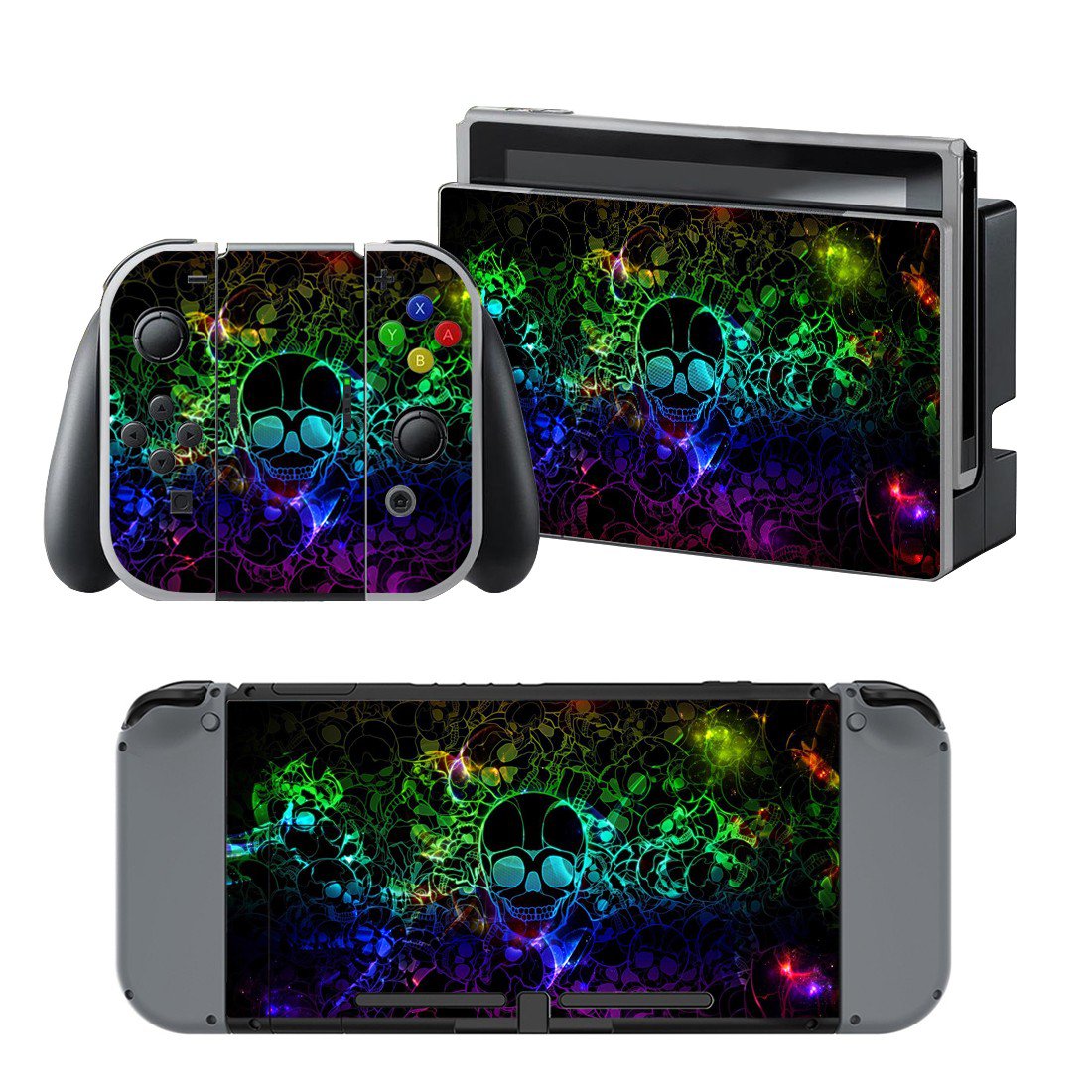 Cool Skull design decal for Nintendo switch console sticker skin