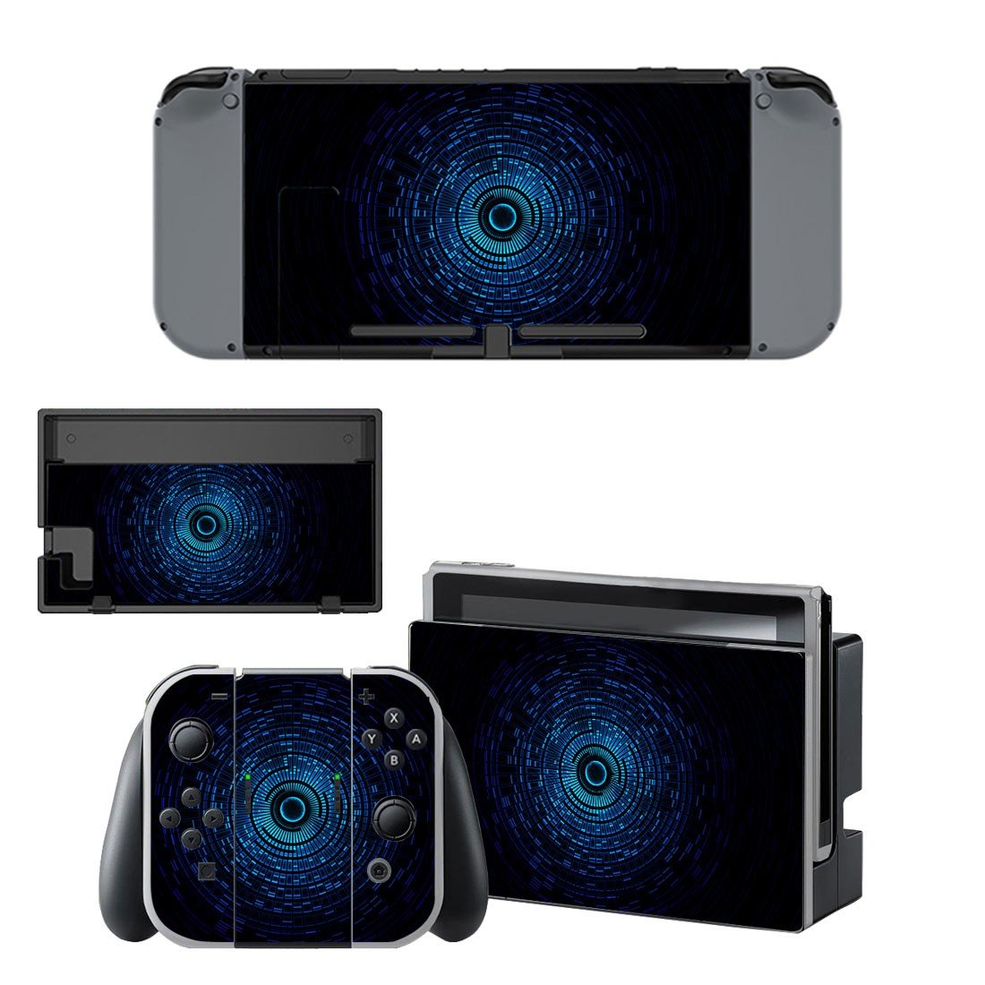 Metal spiral decal for Nintendo switch console sticker skin