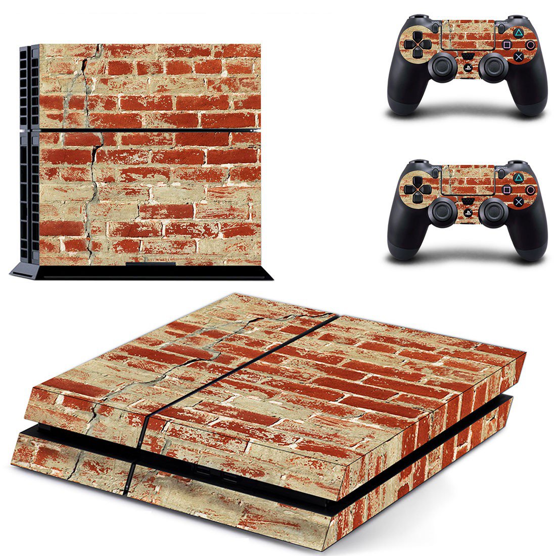 Rusted and Broken Brick wall skin decal for PS4 PlayStation 4 console