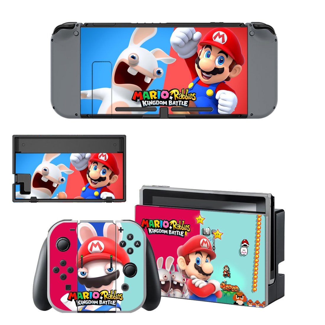 Mario Rabbids Kingdom Battle Nintendo switch console sticker skin