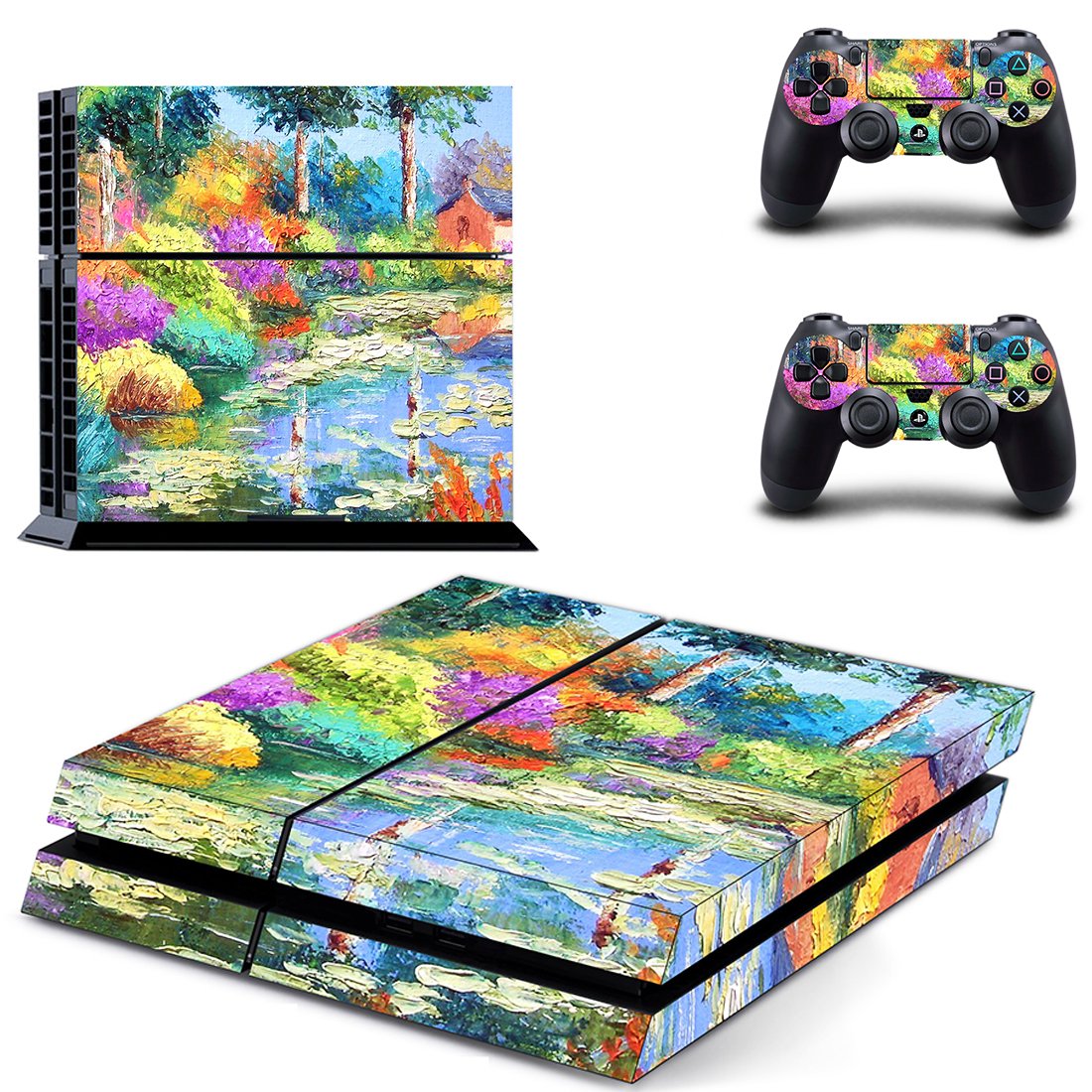 Painting of nature ps4 skin decal for console and 2 controllers