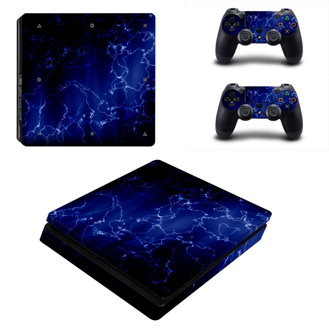 Lightning sky ps4 slim skin decal for console and controllers
