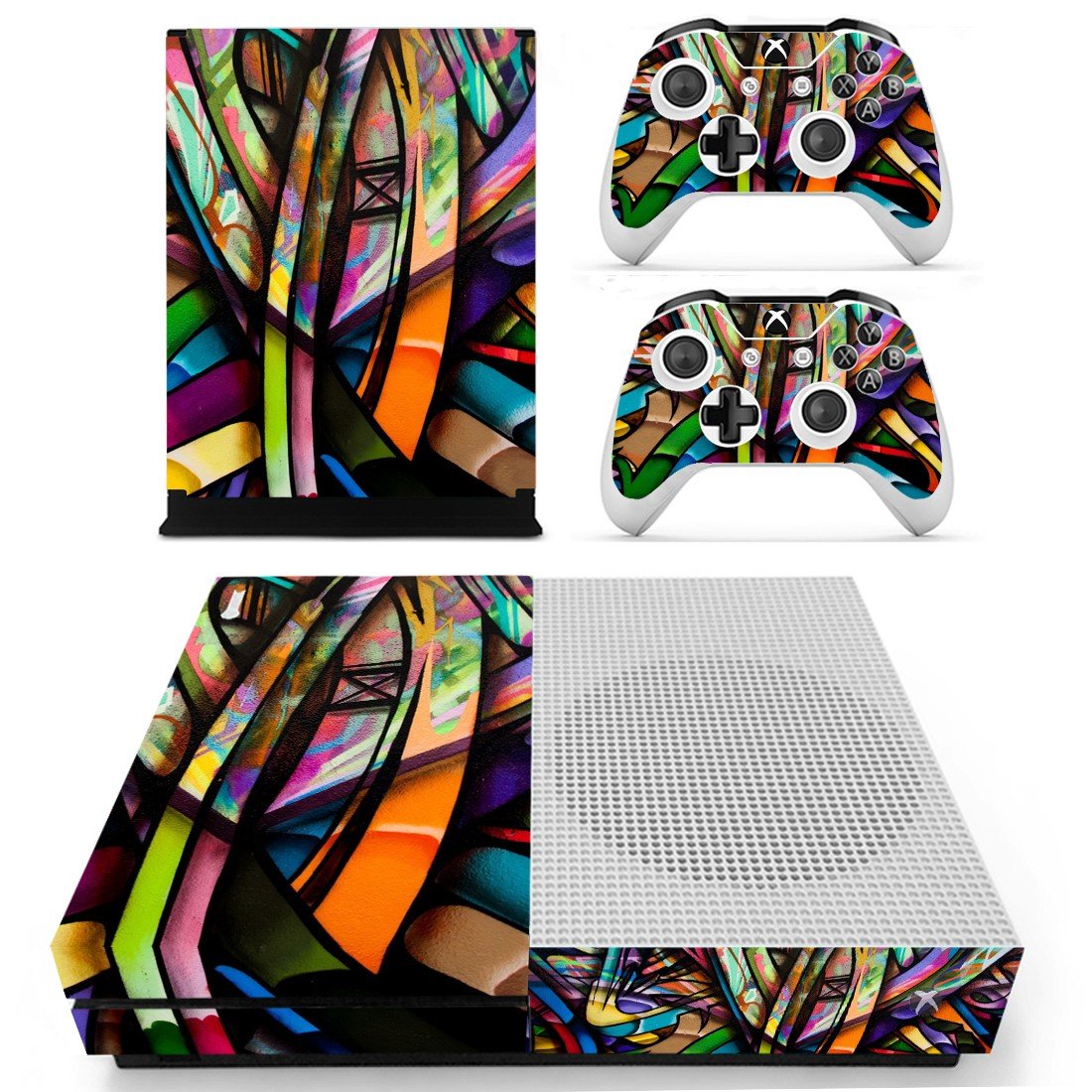 Colorful anime skin decal for Xbox one S console and controllers