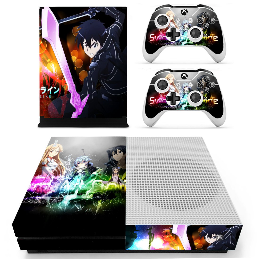 Sword art online skin decal for Xbox one S console and controllers