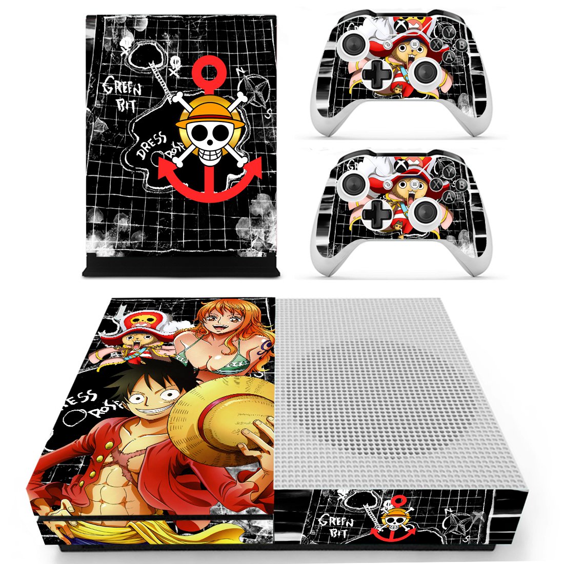 One Piece skin decal for Xbox one S console and controllers