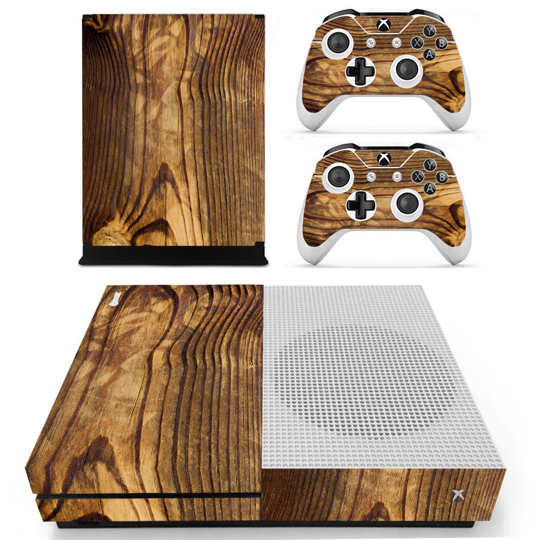 Tree trunk skin decal for Xbox one S console and controllers