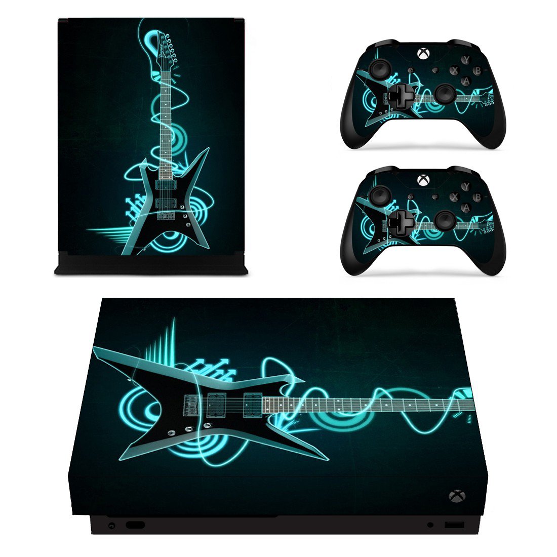 Electrict Guiter xbox one X skin decal for console and 2 controllers