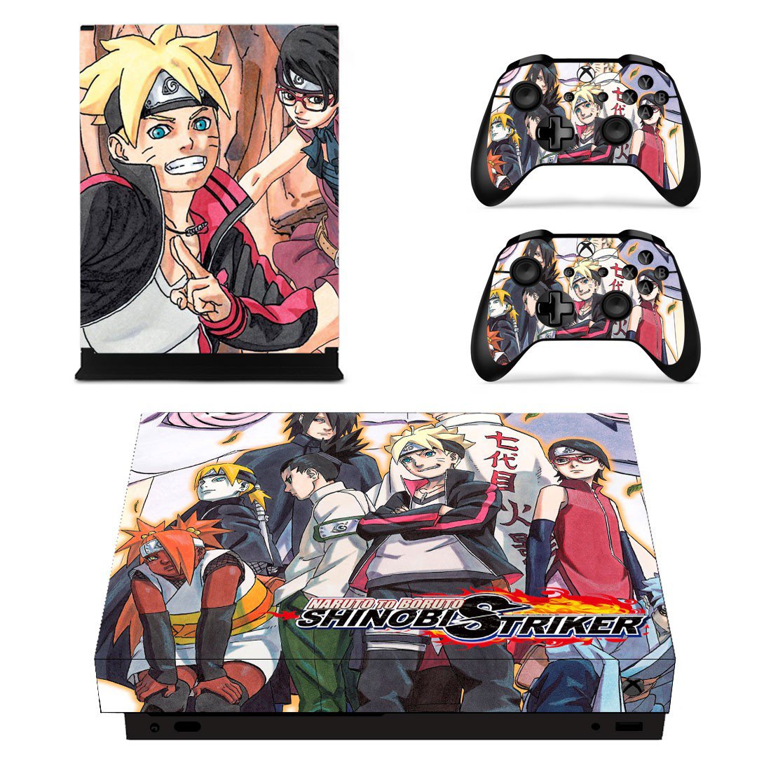 Naruto to Boruto Shinobi Striker xbox one X skin decal for console and 2 controllers