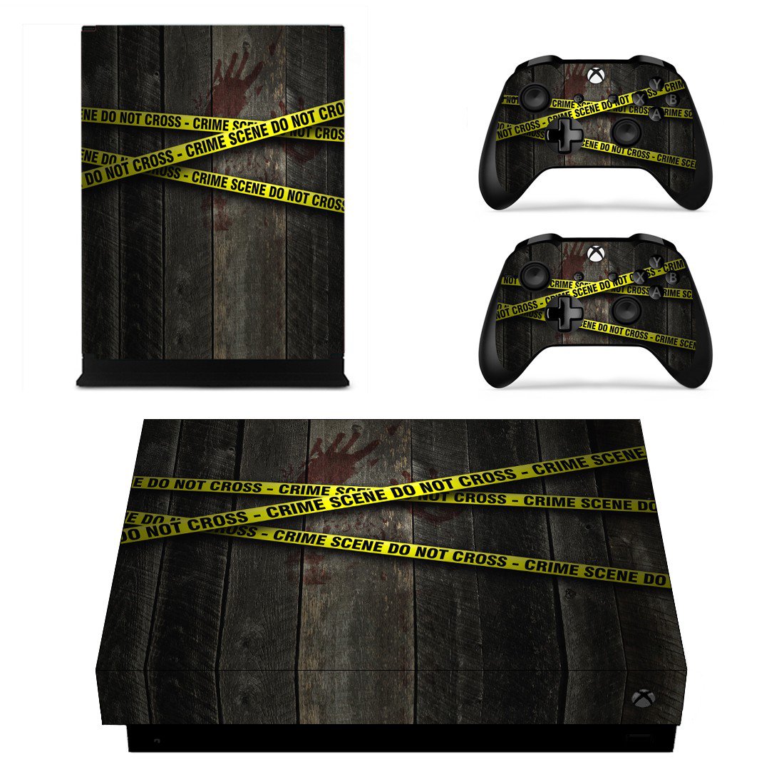 Crime Scene Do not cross xbox one X skin decal for console and 2 controllers