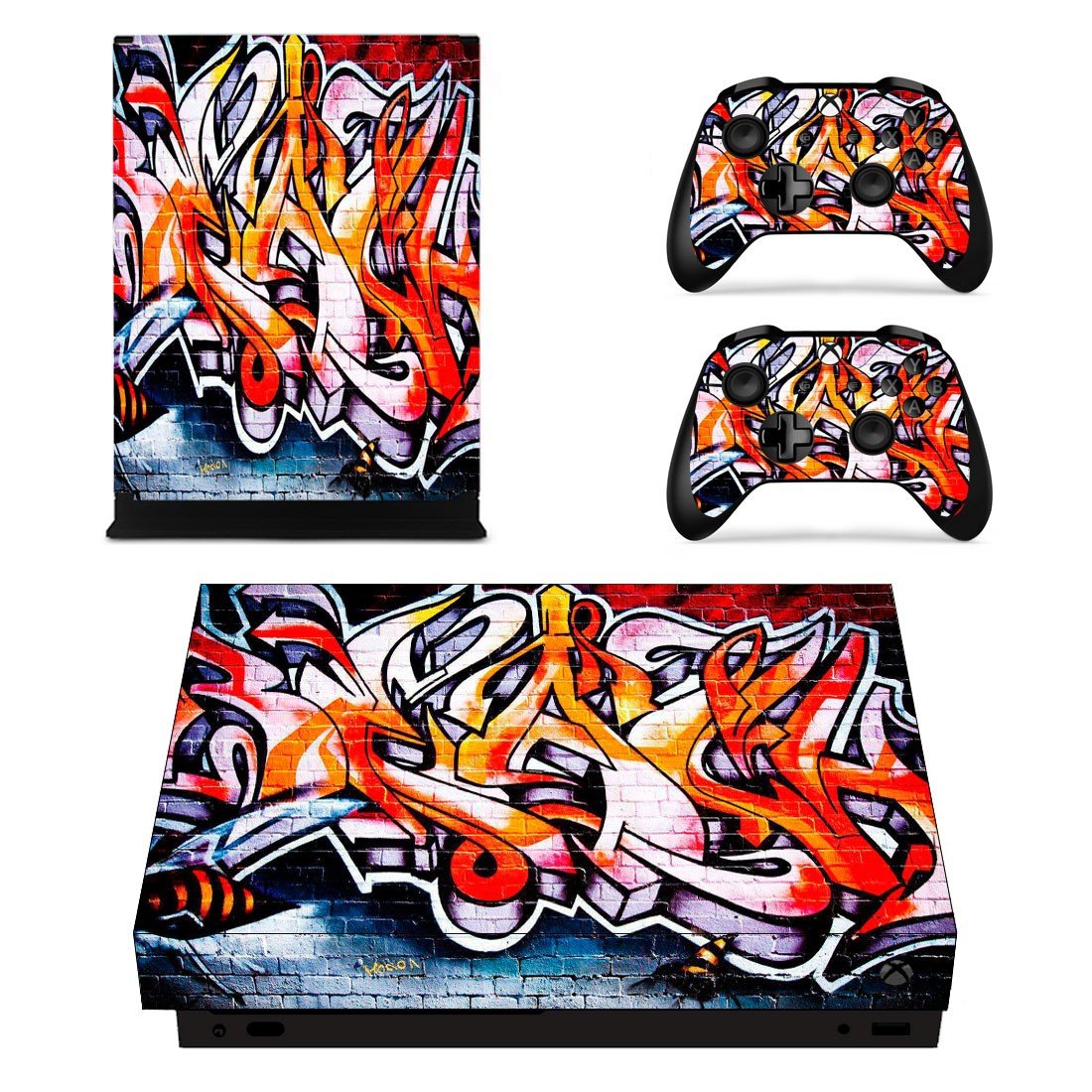 Graffiti xbox one X skin decal for console and 2 controllers