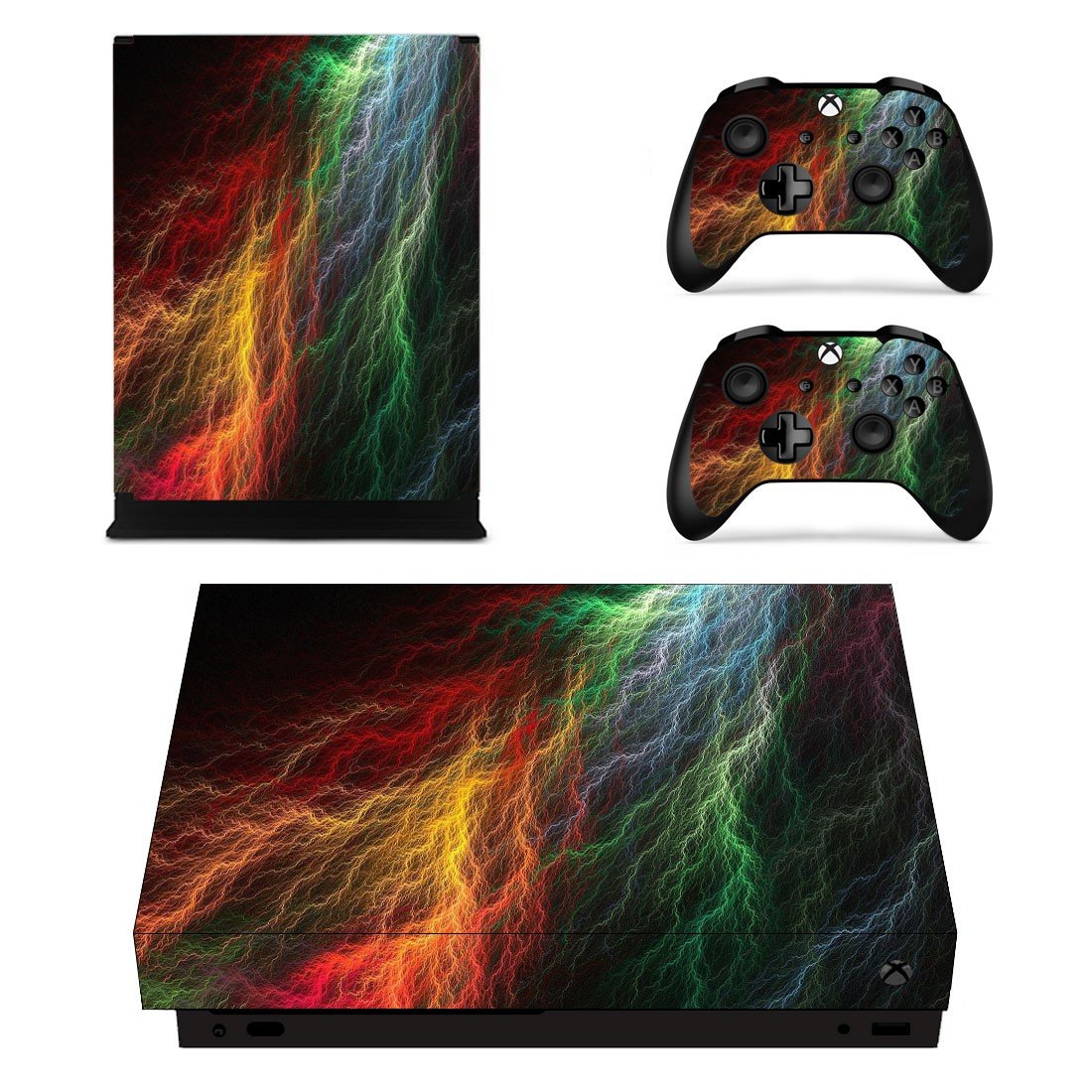 Abstract lightning art xbox one X skin decal for console and 2 controllers