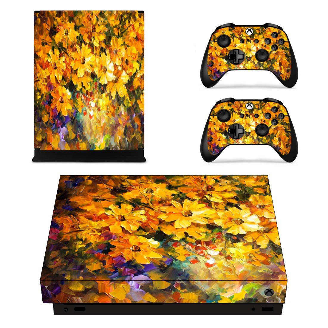 Yellow flowers oil painting xbox one X skin