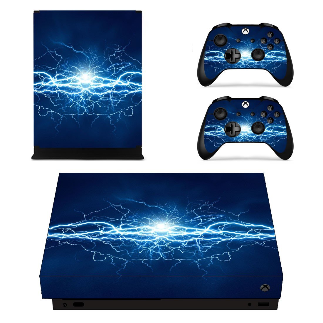 Electric Lightning sky xbox one X skin decal for console and 2 controllers