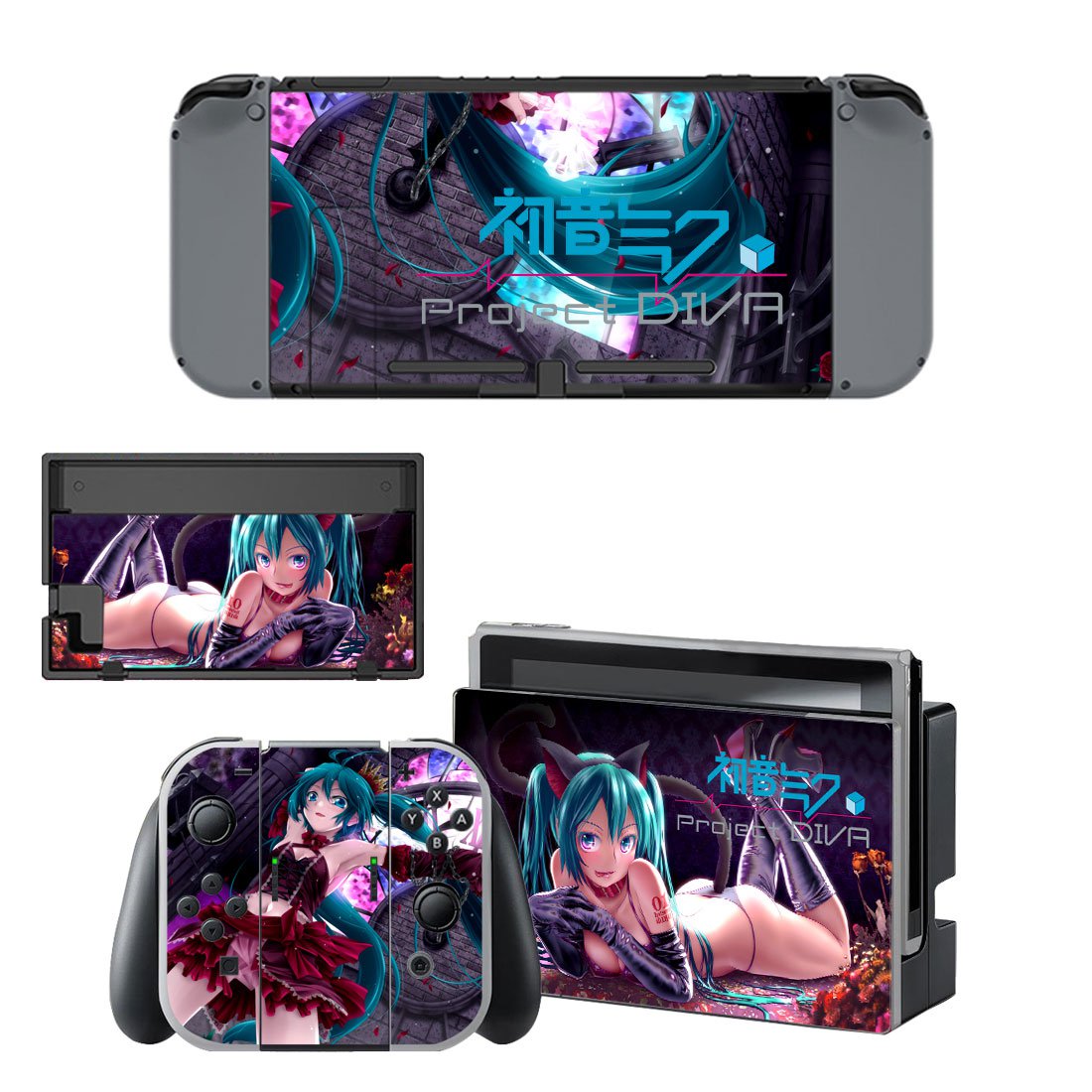 Hatsune Miku Project DIVA Nintendo switch console sticker skin