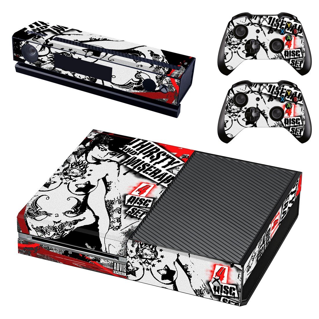 Thirsty and Miserable skin decal for Xbox one console and controllers
