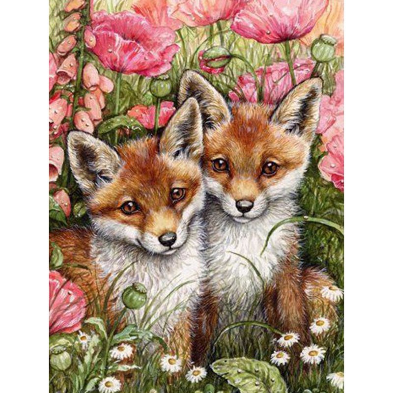 foxes couple Diamond Painting DIY kit Canvas Painting Wall Art Mosaic Painting