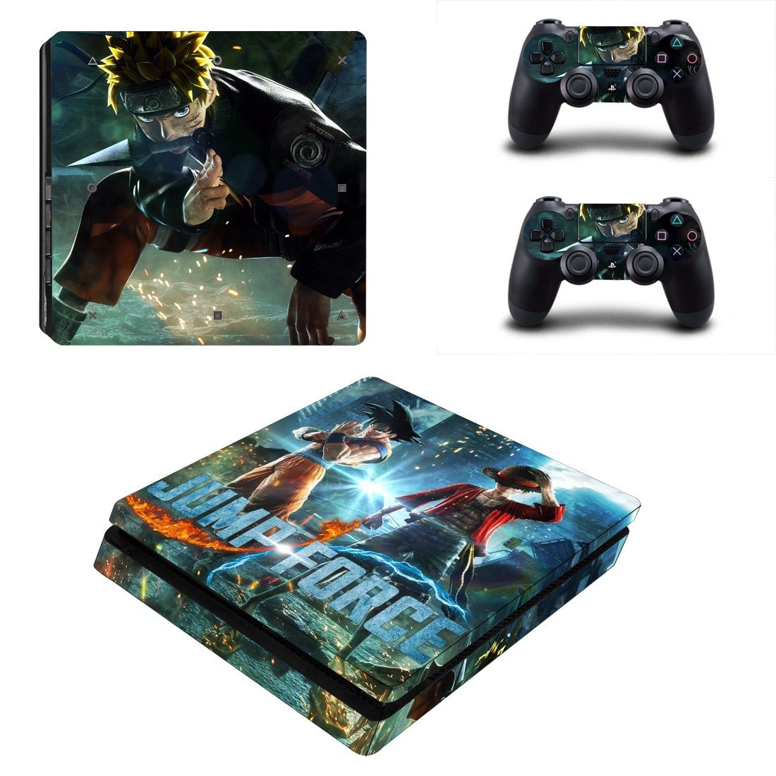 Jump Force ps4 slim skin decal for console and controllers