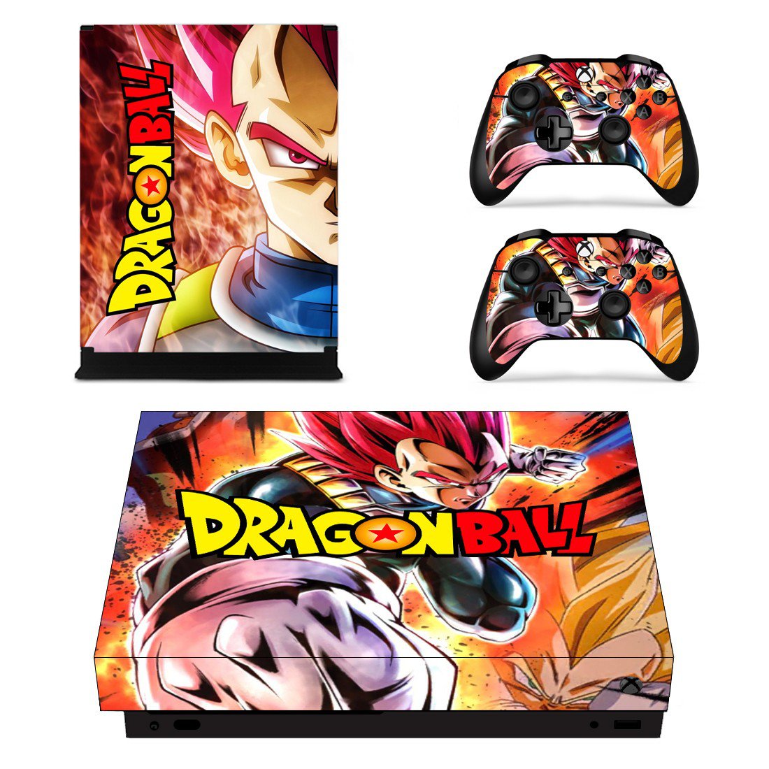 Dragon Ball skin decal for Xbox one X console and controllers