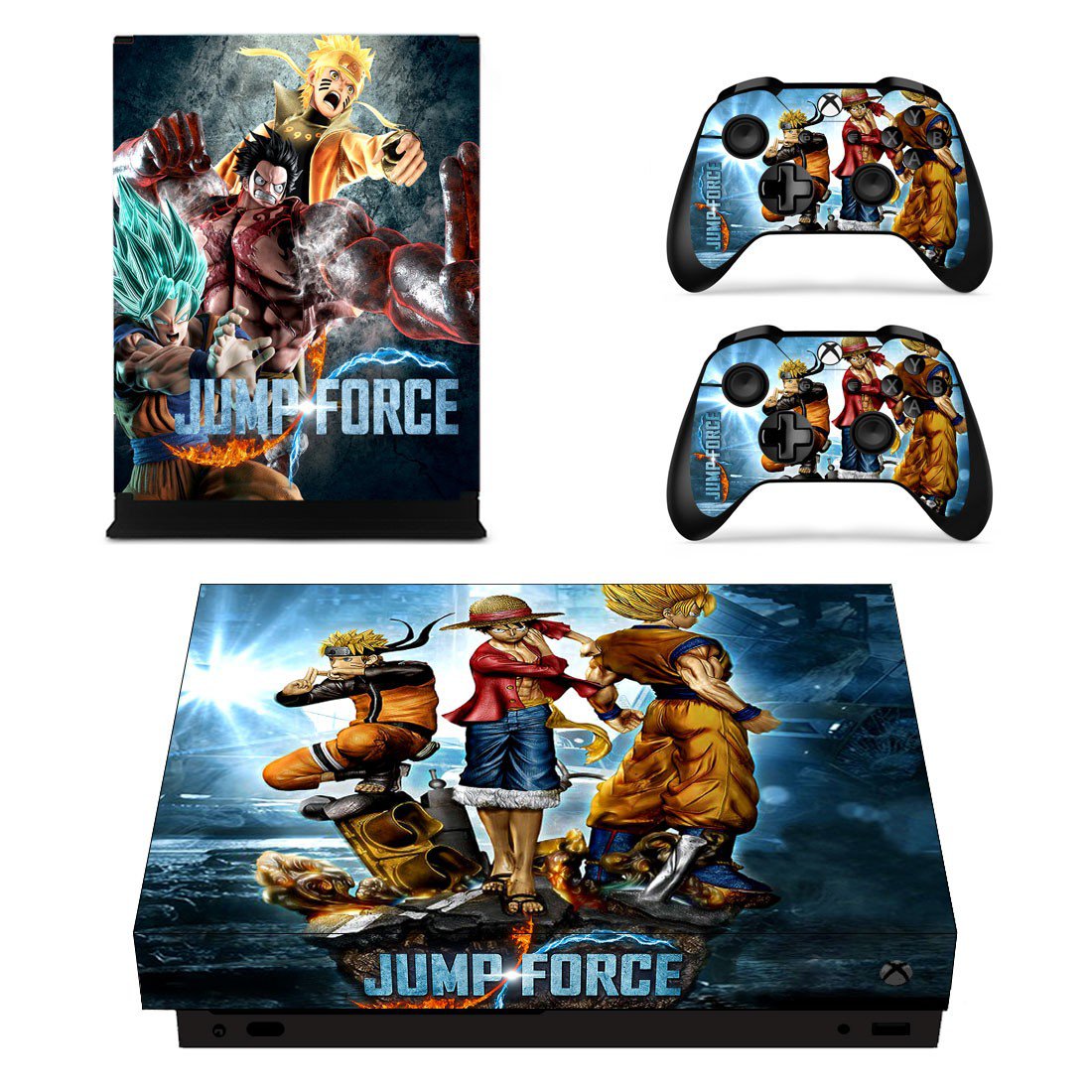 Jump Force skin decal for Xbox one X console and controllers