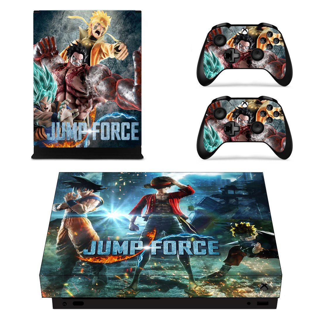 Jump Force skin decal for Xbox one X console and controllers
