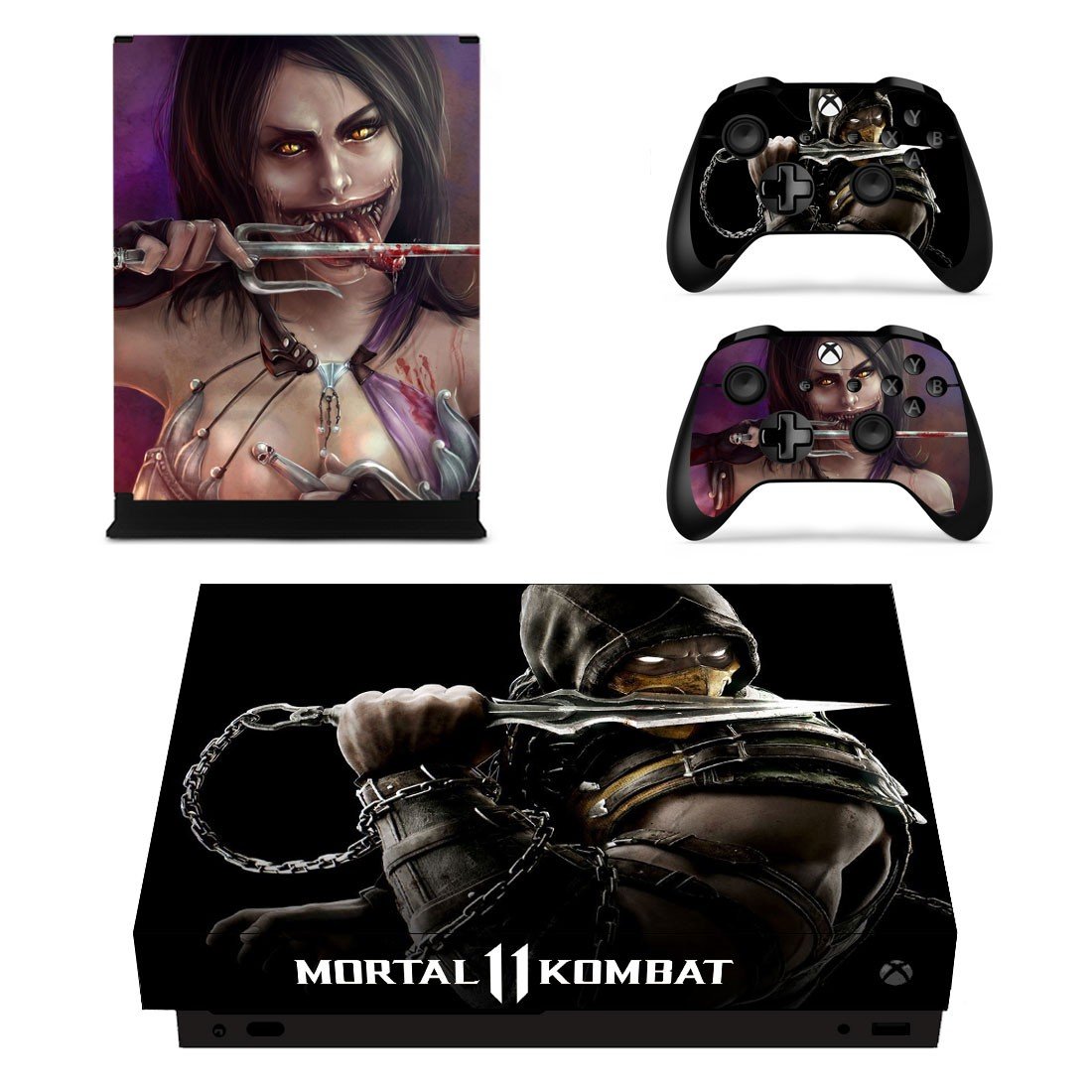 Mortal Kombat 11 skin decal for Xbox one X console and controllers