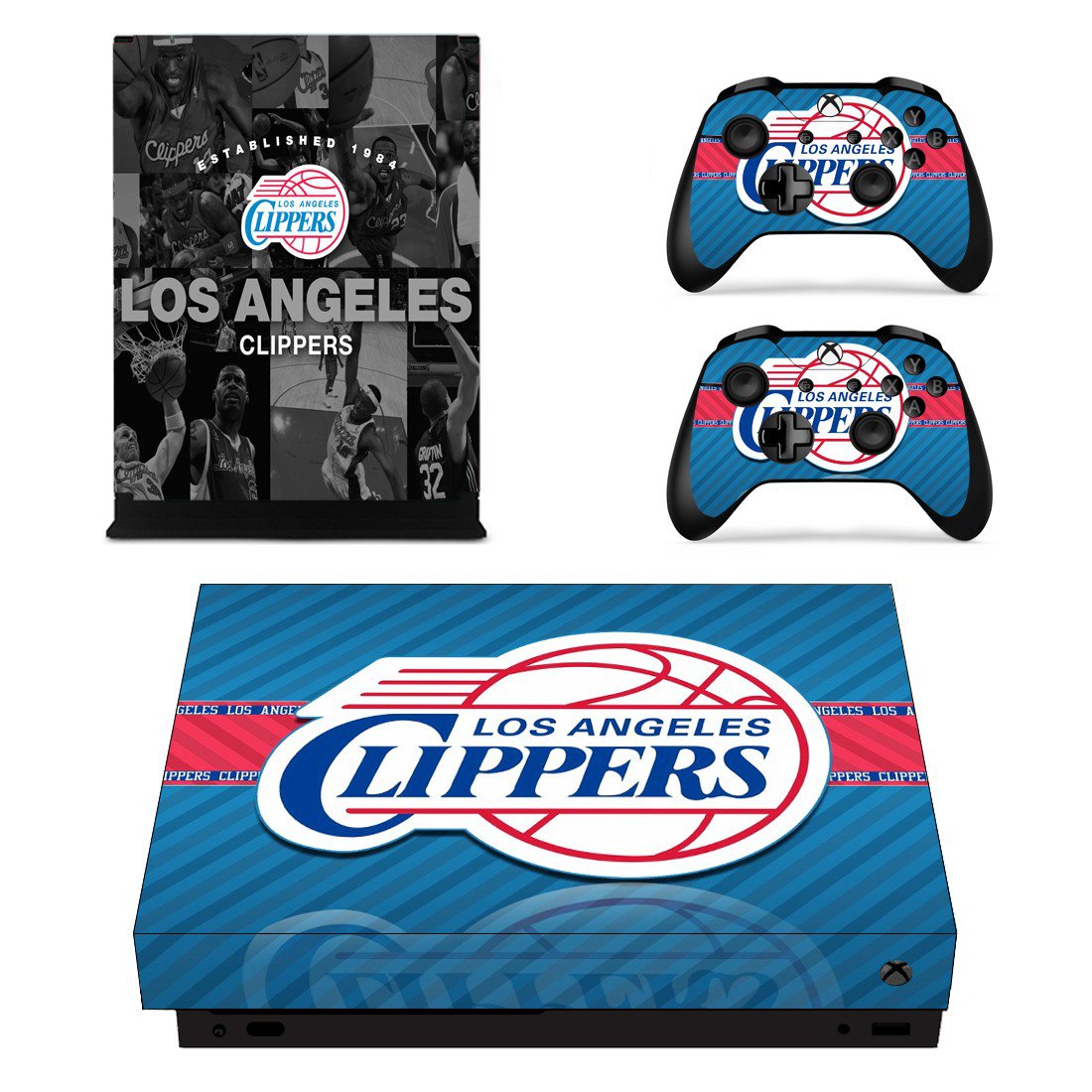 Los Angeles Clippers skin decal for Xbox one X console and controllers