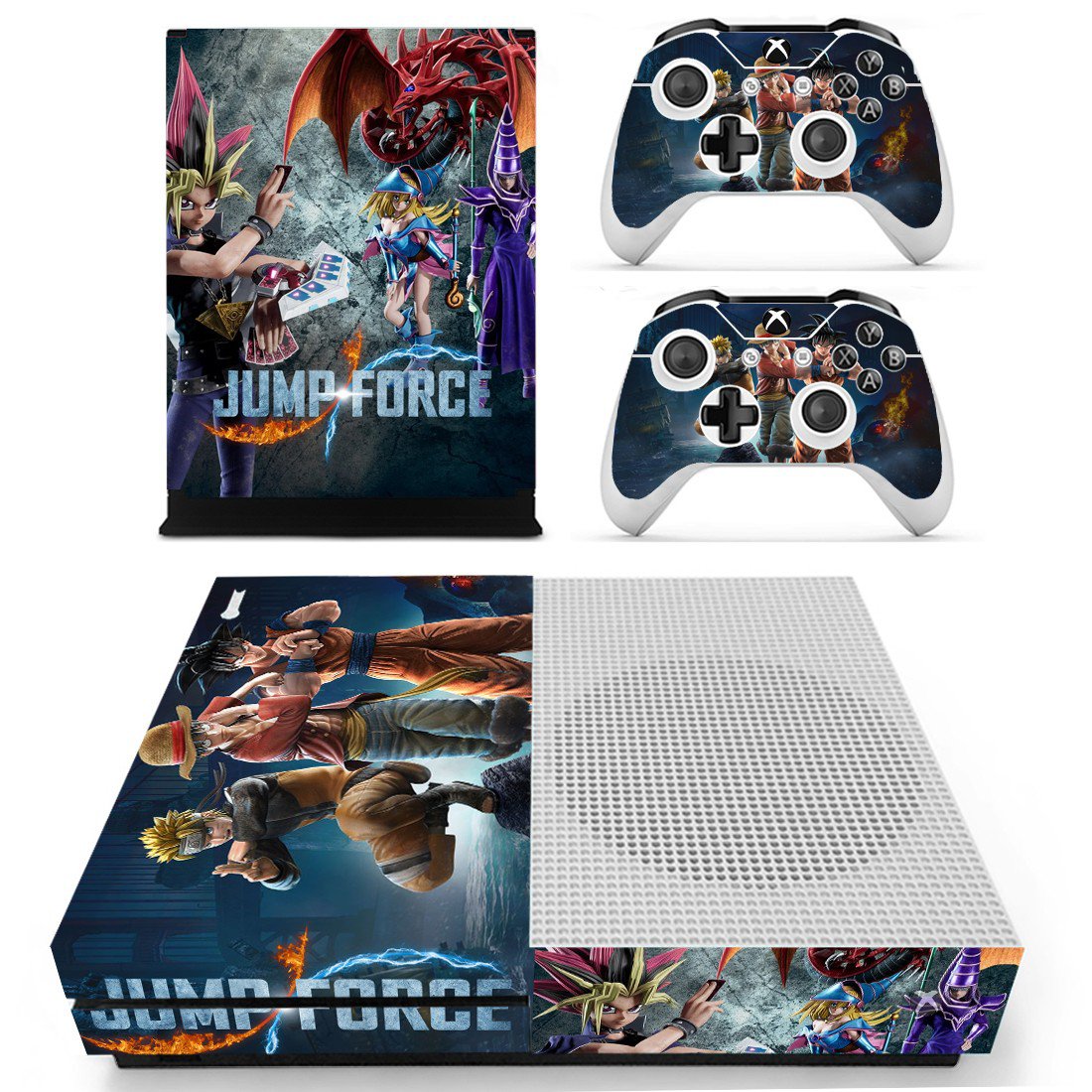 Jump Force skin decal for Xbox one S console and controllers
