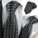 New Black Grey Flora Checked Classic Men' Tie Necktie Wedding Holiday Gift KT0069