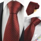 New Dark Red Burgundy Checked Men's Tie Necktie Wedding Party Holiday Gift KT0055