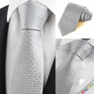 New Ash Grey Checked Men's Tie Necktie Wedding Party Holiday Prom Gift KT0058