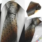Unique Brown Gradient Swirl Paisley Pattern JACQUARD Men' Tie Necktie Gift KT0044