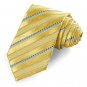 Tulip Yellow Golden Blue Dotted Striped Men's Tie Wedding Party Prom Gift KT0017