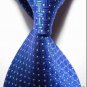 New Royal Blue Crossed JACQUARD WOVEN Men's Tie Necktie