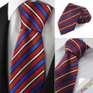 Striped Red Blue White Mens Tie Necktie Formal Wedding Party Holiday Gift KT1057