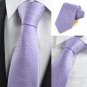 New Violet Lilac Lavender Checked Men's Tie Necktie Wedding Holiday Gift KT0059