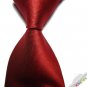 New Solid Red Scarlet Checked JACQUARD WOVEN Men's Tie Necktie