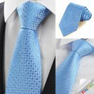 New Blue Checked Classic Men's Tie Necktie Wedding Party Holiday Prom GiftKT0056