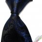 New Navy Paisley JACQUARD WOVEN Men's Tie Necktie