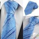 Blue Paisley Floral Striped JACQUARD Men's Tie Necktie Unique Wedding Gift KT0018