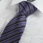 Purple Flora Pattern Striped Men's Tie Necktie Formal Wedding Holiday Gift KT0036