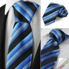 New Striped Blue Black Mens Tie Suits Necktie Party Wedding Holiday Gift KT1073