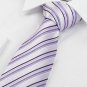 Black Striped Violet JACQUARD Men's Tie Necktie Wedding Party Holiday Gift #0008