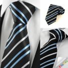 New Striped Blue Black Formal Men's Tie Necktie Wedding Party Holiday Gift #1050