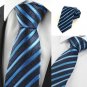 New Striped Navy Blue JACQUARD Men's Tie Necktie Wedding Party Friend Gift #0005
