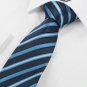 New Striped Navy Blue JACQUARD Men's Tie Necktie Wedding Party Friend Gift #0005