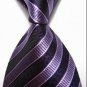 New Black Purple Striped Classic Woven Man Tie Necktie Holiday Gift #3007