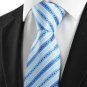 Classic Striped Baby Blue JACQUARD Men's Tie Necktie Wedding Holiday Gift #0028