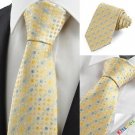Yellow Blue Polka Dot Circle JACQUARD Men's Tie Necktie Wedding Party Gift KT0030
