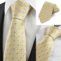 Yellow Blue Polka Dot Circle JACQUARD Men's Tie Necktie Wedding Party Gift KT0030