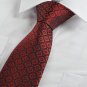 Dark Red Burgundy Gradient Checked Men's Tie Necktie Wedding Holiday Gift KT0076